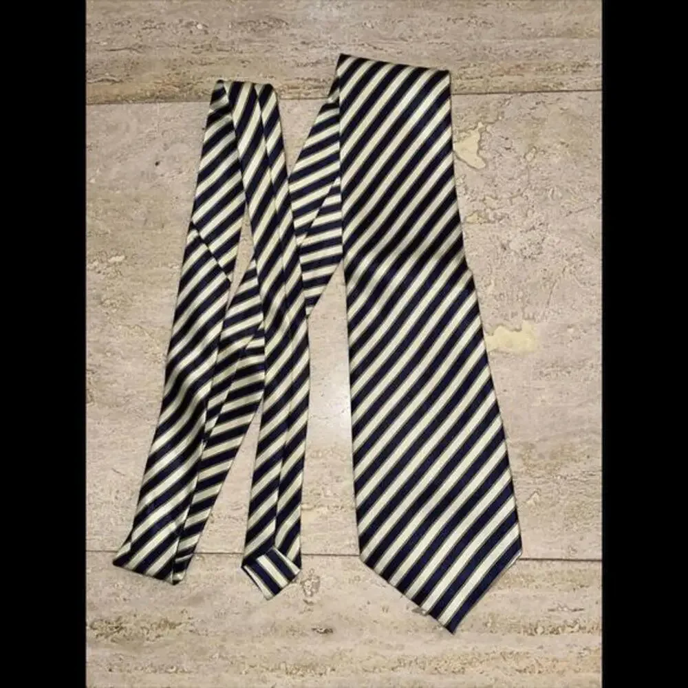Rene Chagal MENS Blue yellow‎ striped polyester Tie